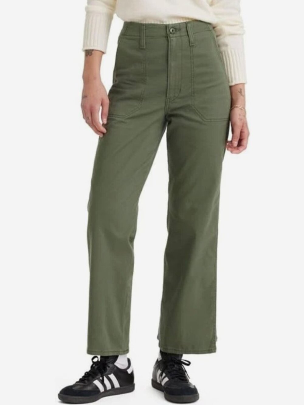 NWT Levi's Surplus Straight Leg Pants Olive Green Women's Size 31x30